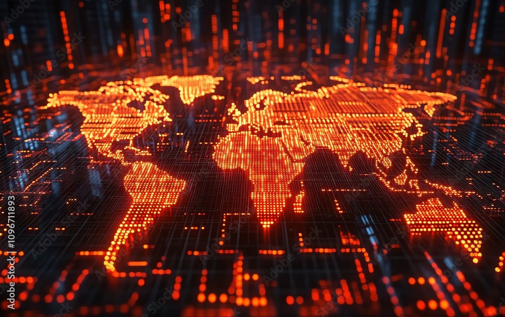 Poster forex trading chart with global market data on a digital background, glowing lines and numbers, 3d r