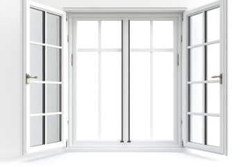 Obraz premium Plastic Window Section Profile Design with White Isolated Background