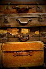 A Pile Of Vintage Suitcases At The Milestone Living History Muse