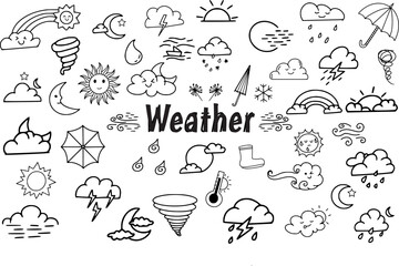 weather line art doodle vector illustration