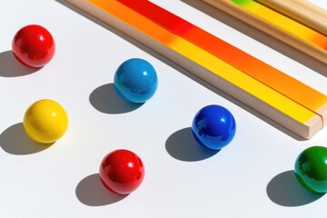 A close-up shot of a bunch of colored balls