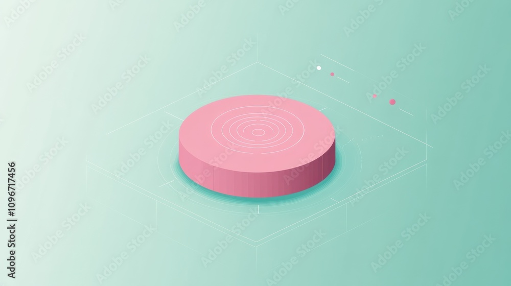 Aufkleber a minimalist 3d illustration of a pink circular shape on a soft gradient background.
