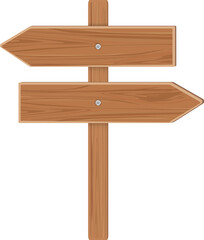 Arrow signpost. Wooden direction pointer. Rural sign