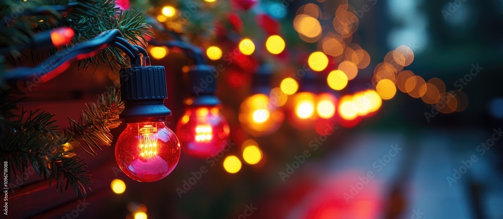 Poster christmas lights glowing on an advent calendar with a festive bokeh background creating a warm holid