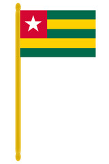 flag of togo, flag of togo with gold pole, flag of togo on white, flag of togo png, flag of togo sticker, state flag of togo, flag, togo, country flag, travel, png, sticker, country, element