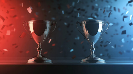 Two silver trophy cups.