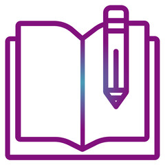 illustration of a book and pencil