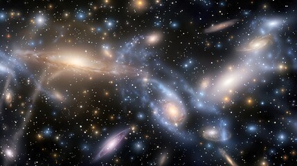 Obraz premium Blue_and_white_dazzling_universe_twinkling