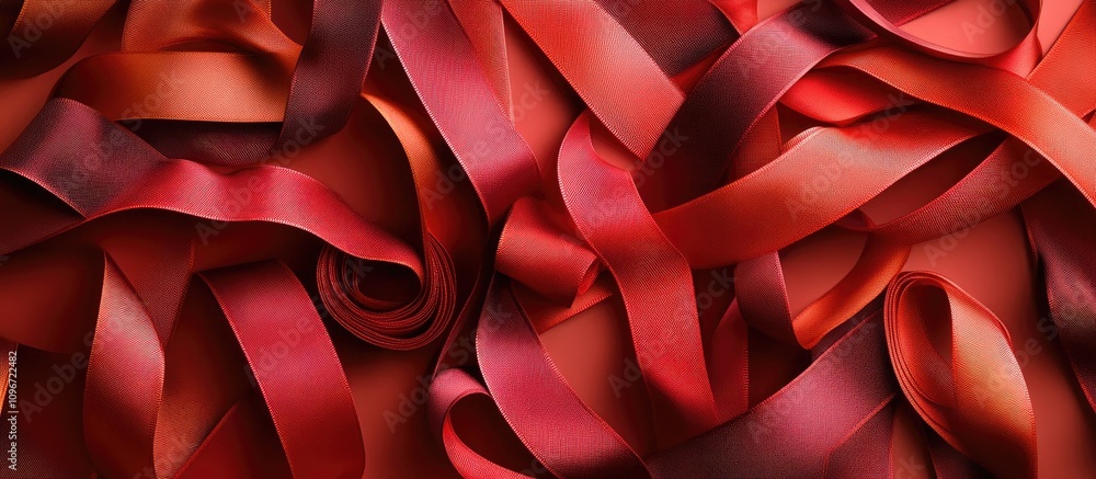 Aufkleber elegant red ribbon background for crafts and design projects showcasing texture and depth in a rich 
