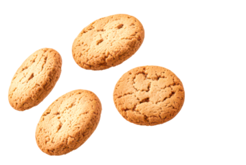 Homemade cookies floating in the air isolate on transparent background, cutout, png