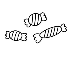 Candy isolated on a white background. Hand-drawn vector illustration in doodle style. Perfect for decorations, logo and various designs.