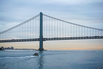 The Verrazano Bridge from the Hudson River 