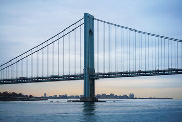 The Verrazano Bridge on a cloudy morning