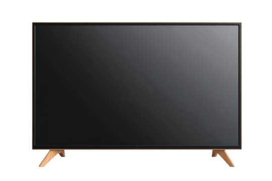 Modern flat-screen TV isolated on transparent background, png	