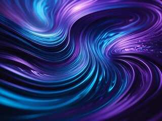 Fototapeta premium Ethereal Molten Silver with Swirling Cosmic Patterns of Blue and Purple