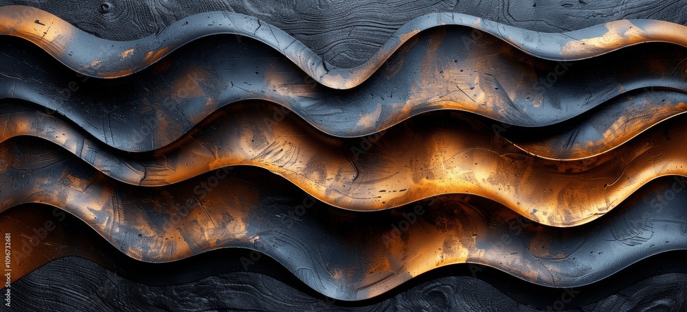 Poster abstract dark brown wood background with textured grain and wavy patterns for rustic copy space