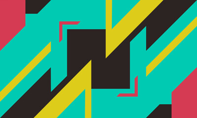 Abstract Retro Geometric Background with Vibrant Colors