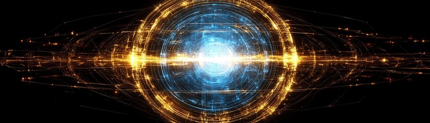 Abstract representation of energy flow and light bursts creating a dynamic, futuristic visual effect.