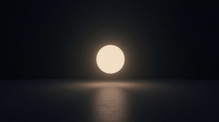 Obraz premium sci-fi concept of a glowing energy orb floating in a dark, empty space, simple and clean composition with soft light radiating from the orb, futuristic and mysterious mood