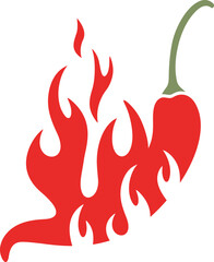 Chili pepper logo. Isolated chili pepper on white background. Fire