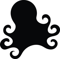 octopus art icons silhouette vector