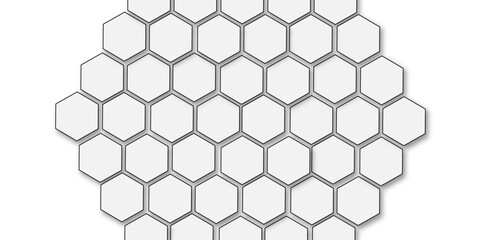 Abstract geometric technology 3d white bright hexagon polygonal honeycomb luxury pattern vector background.