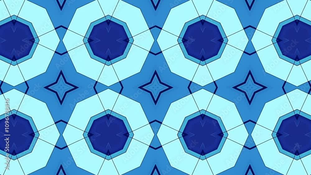 Poster abstract blue geometric pattern with squares and rectangles.
