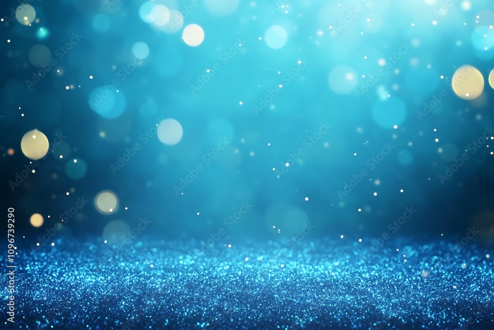 Poster enchanting shimmering azure backdrop with ethereal glow and flare effect