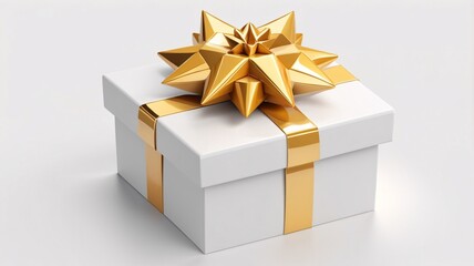 Fototapeta premium Gift Box Star, isolated on white or transparent