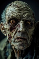 A close-up shot of someone with a bloody face, ideal for crime scene or horror themed projects