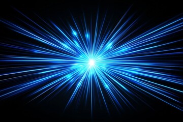 Fototapeta premium Radiant Starburst of Blue Light Beams Representing Digital Data Transfer and Connectivity