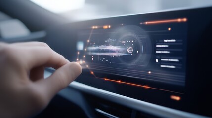Futuristic Car Interface with Touchscreen Control