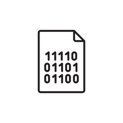 Binary code icon thin line vector isolated