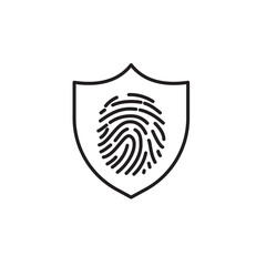 Biometric security icon thin line vector isolated
