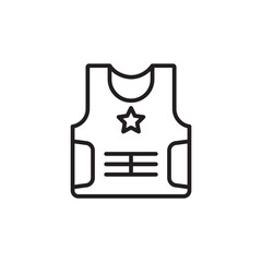 Bulletproof vest icon thin line vector isolated