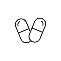 Capsule icon thin line vector isolated