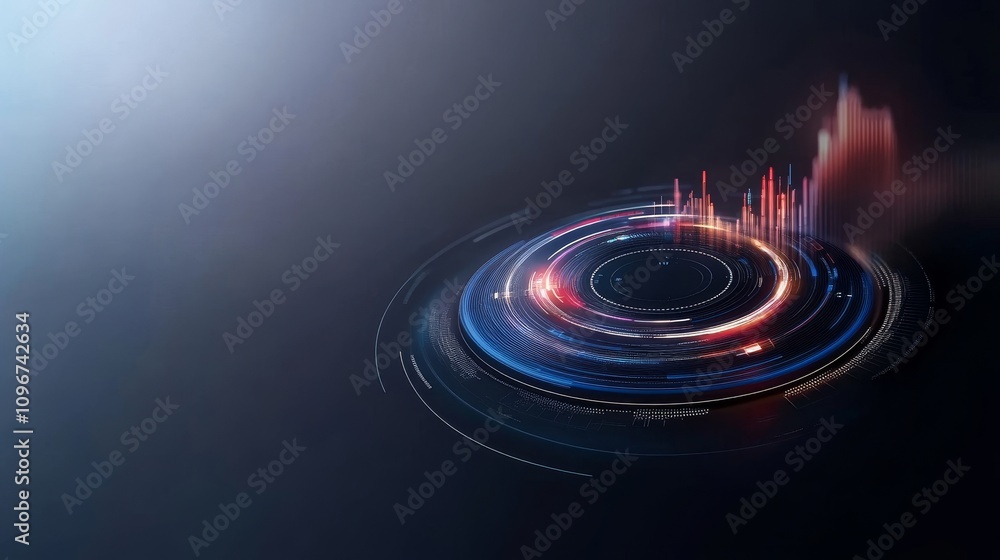 Aufkleber abstract data visualization circles and lines