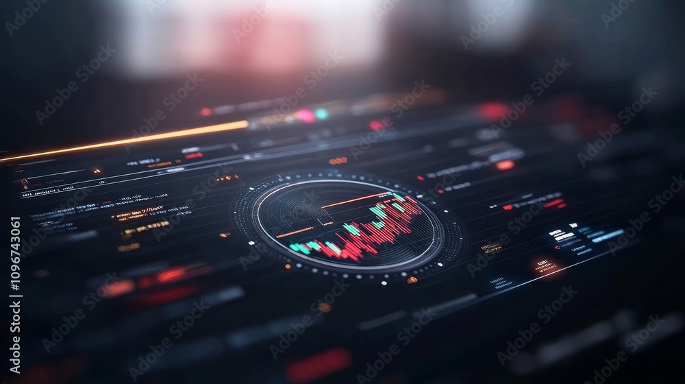 Poster modern digital dashboard with stock market data display