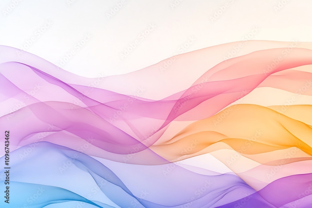 Poster cognitive abstract waves of overlapping colors and patterns