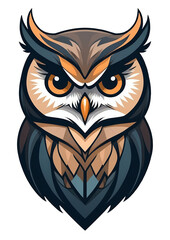 Owl illustration in vector style on transparent background