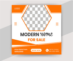 Real estate home sale social media post square banner design template For digital marketing. Vector design .