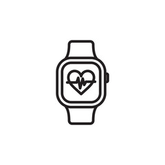 Smartwatch icon thin line vector isolated