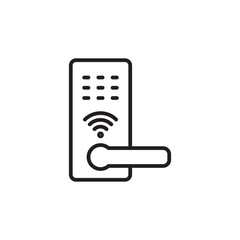 Smart lock icon thin line vector isolated