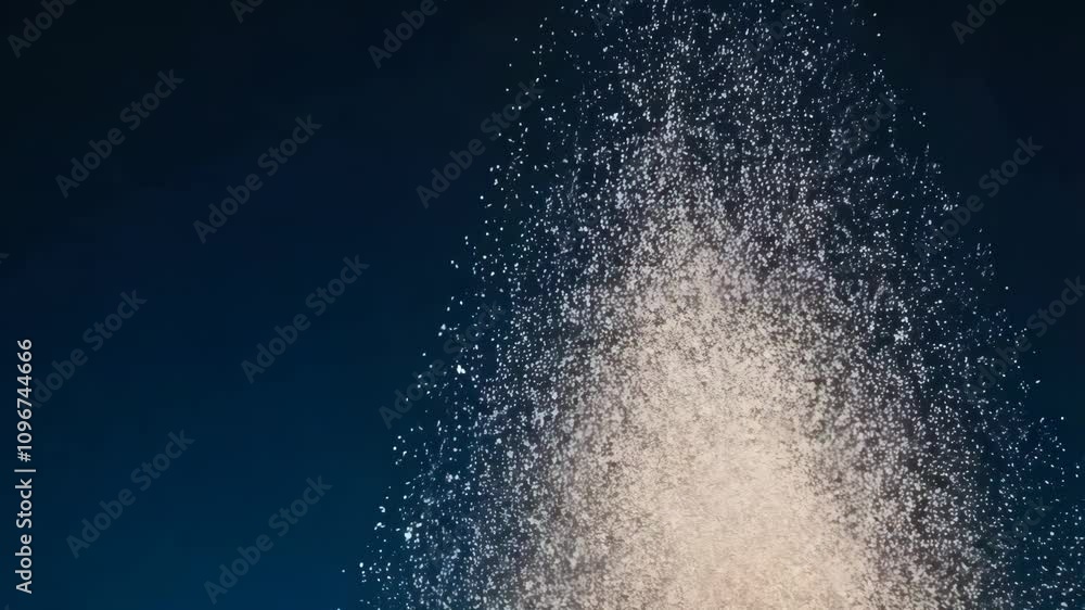 Aufkleber tiny particles of silver and white gather at the center before gently bursting outward, creating a c