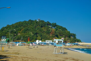 Jukdo Mountain and Observation Tower Seen from Ingu Beach