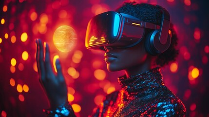 Naklejka premium Exploring the Depths of Virtual Reality and Digital Interaction