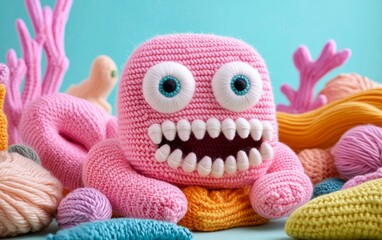 Cute Crochet Octopus Toy Amigurumi Sea Creature Pink Yarn Crafts