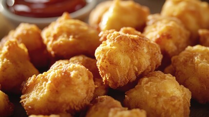 A plate of crispy fried tater tots served with ketchup, perfect for snacking or as a side dish