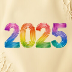 2025 Typo New Year Greeting Card Decoration Wallpaper