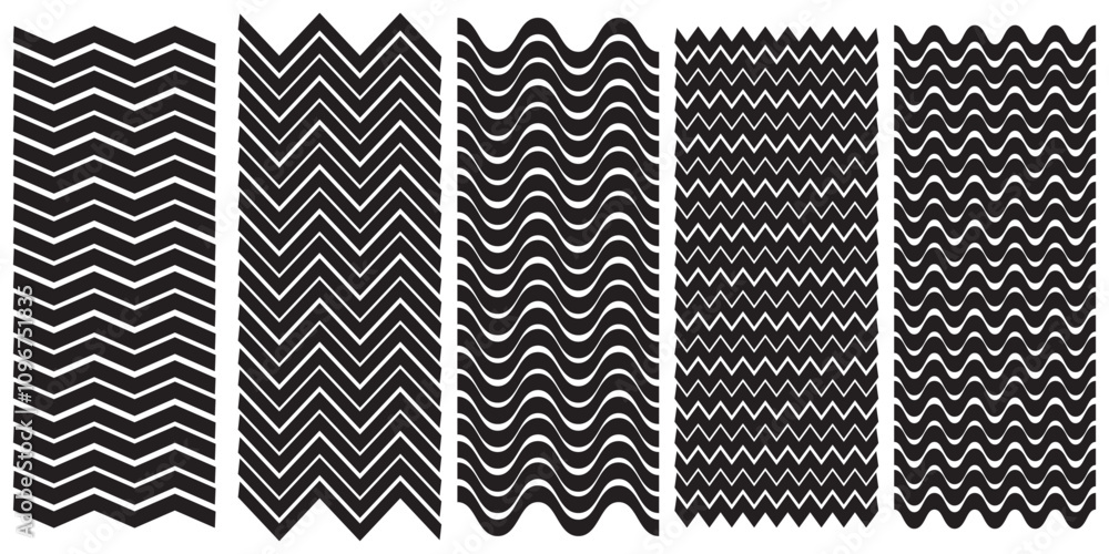 Poster waves line set. wave ornament pattern. set of wavy zigzag lines. wave thin line background. vector z